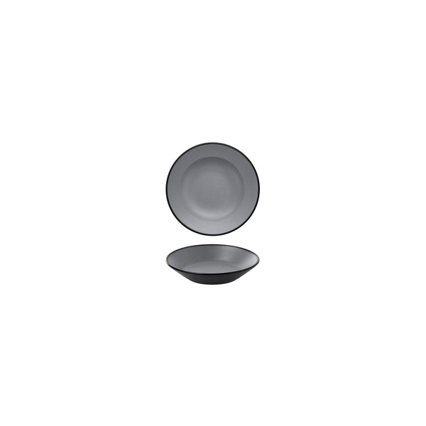 72.828102.G COU COU Melamine Dual Colour Grey & Black Sauce Dish 110mm Globe Importers Adelaide Hospitality Supplies