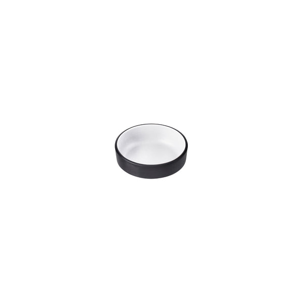 72.828123.W COU COU Melamine Dual Colour White & Black Stackable Sauce Dish 127mm Globe Importers Adelaide Hospitality Supplies