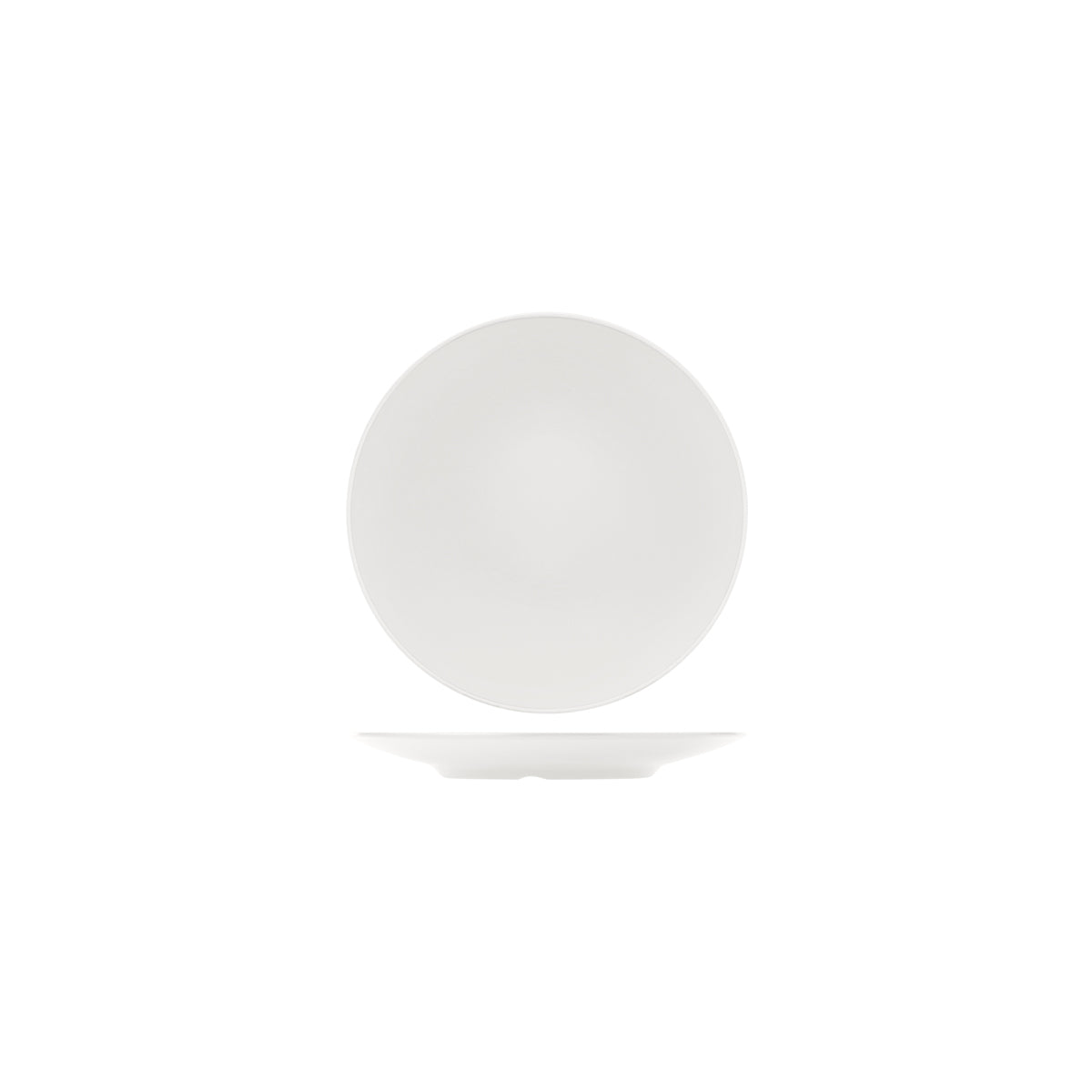 72.828203.AW COU COU Melamine Dual Colour White & White Round Coupe Plate 205mm Globe Importers Adelaide Hospitality Supplies