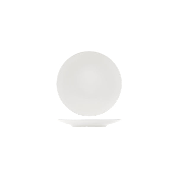 72.828203.AW COU COU Melamine Dual Colour White & White Round Coupe Plate 205mm Globe Importers Adelaide Hospitality Supplies
