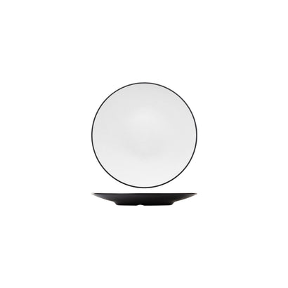 COU COU Melamine Dual Colour White & Black Round Coupe Plate 205mm