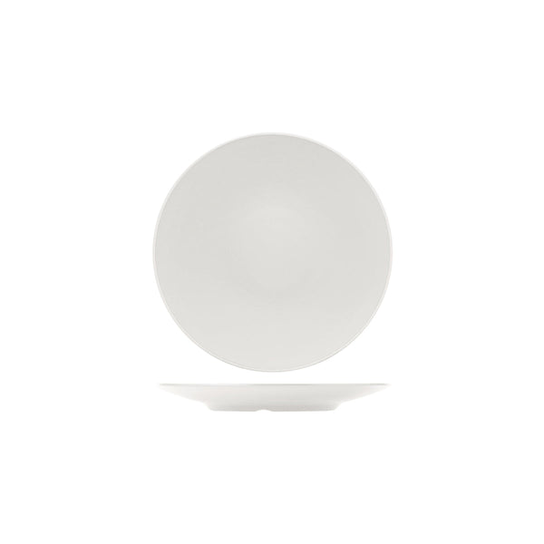 72.828205.AW COU COU Melamine Dual Colour White & White Round Coupe Plate 250mm Globe Importers Adelaide Hospitality Supplies