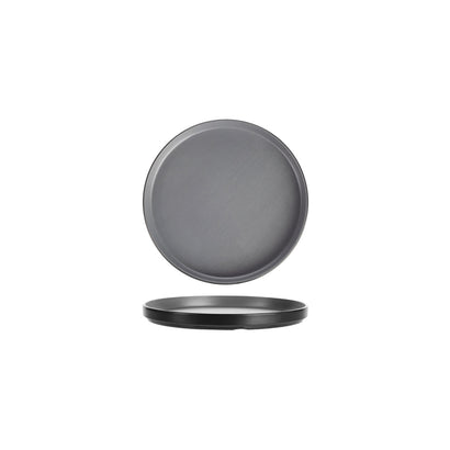 COU COU Melamine Dual Colour Grey & Black Stackable Round Plate 200mm