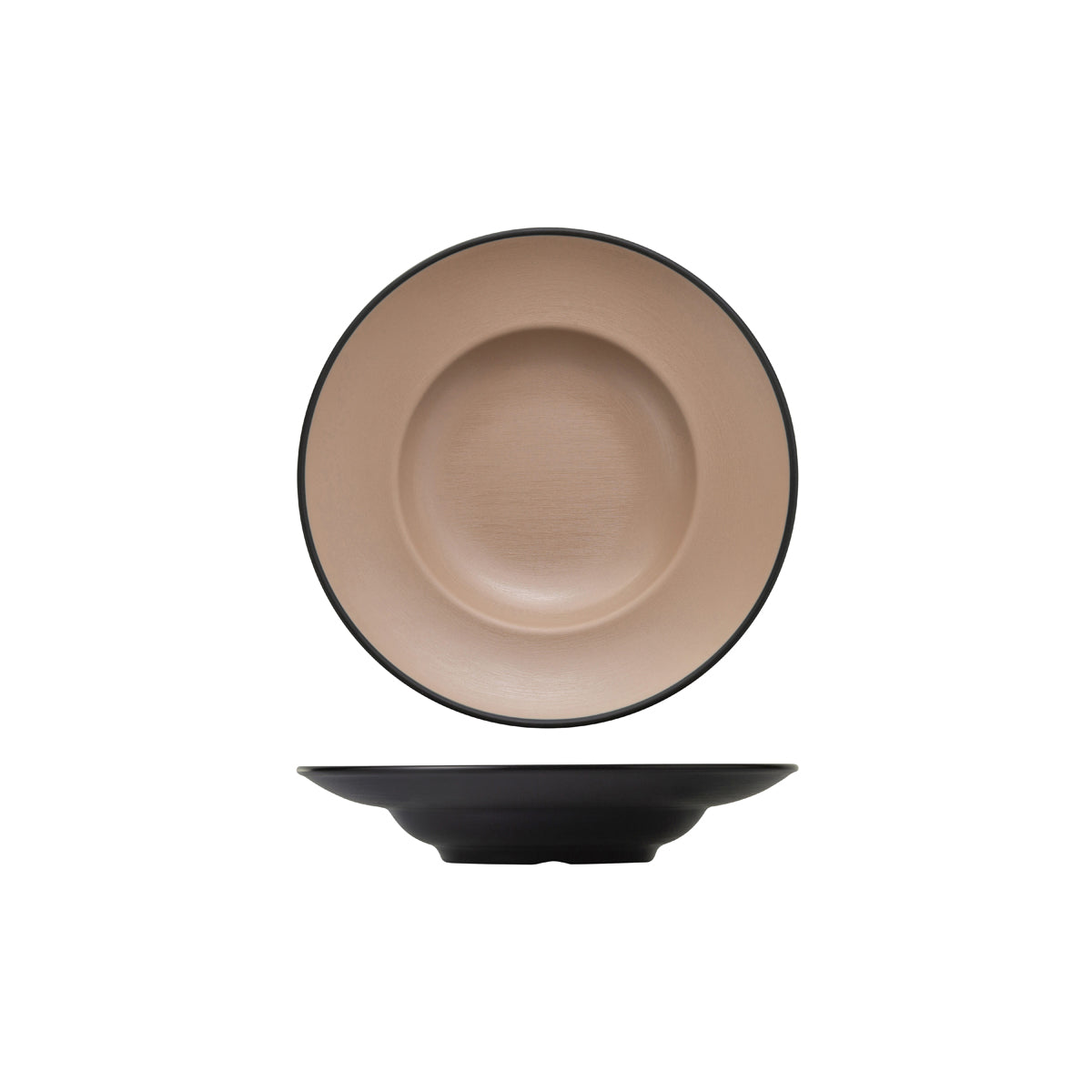 72.828242.BE COU COU Melamine Dual Colour Beige & Black Pasta / Soup Bowl 260mm Globe Importers Adelaide Hospitality Supplies