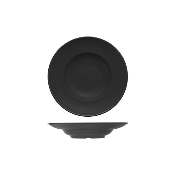 72.828242.BK COU COU Melamine Dual Colour Black & Black Pasta / Soup Bowl 260mm Globe Importers Adelaide Hospitality Supplies