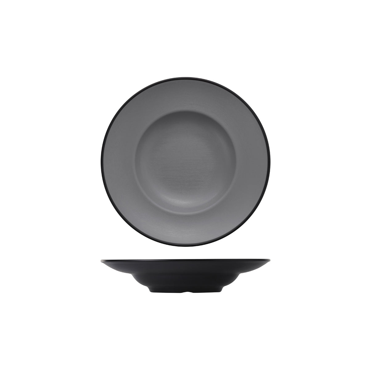72.828242.G COU COU Melamine Dual Colour Grey & Black Pasta / Soup Bowl 260mm Globe Importers Adelaide Hospitality Supplies
