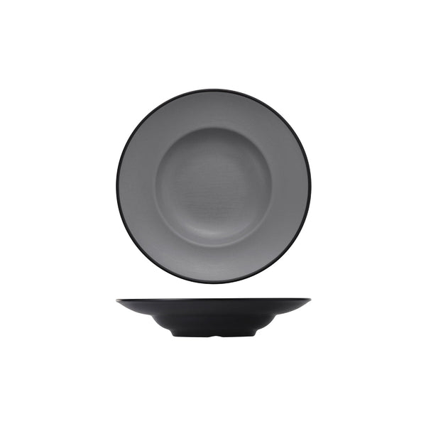 72.828242.G COU COU Melamine Dual Colour Grey & Black Pasta / Soup Bowl 260mm Globe Importers Adelaide Hospitality Supplies