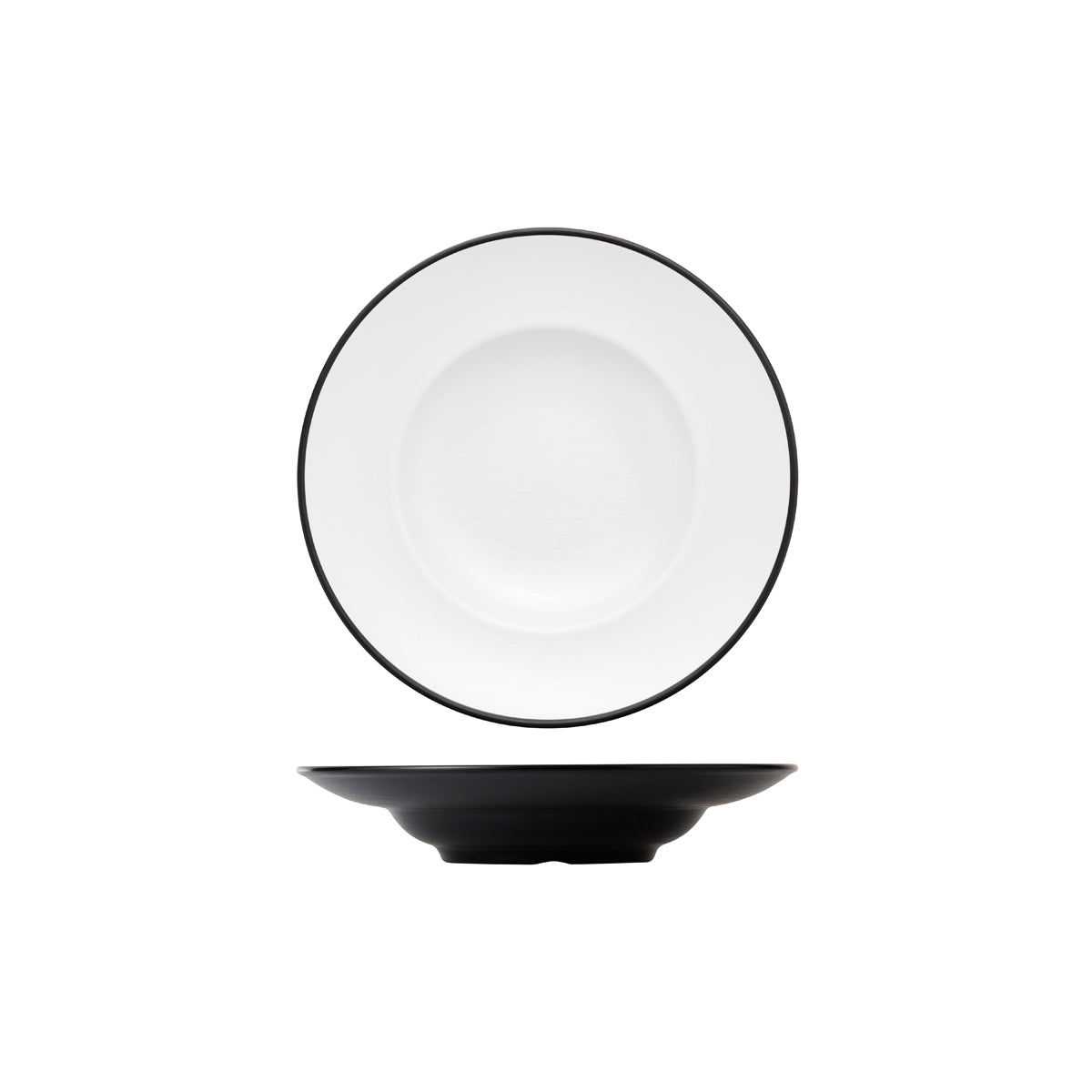 72.828242.W COU COU Melamine Dual Colour White & Black Pasta / Soup Bowl 260mm Globe Importers Adelaide Hospitality Supplies