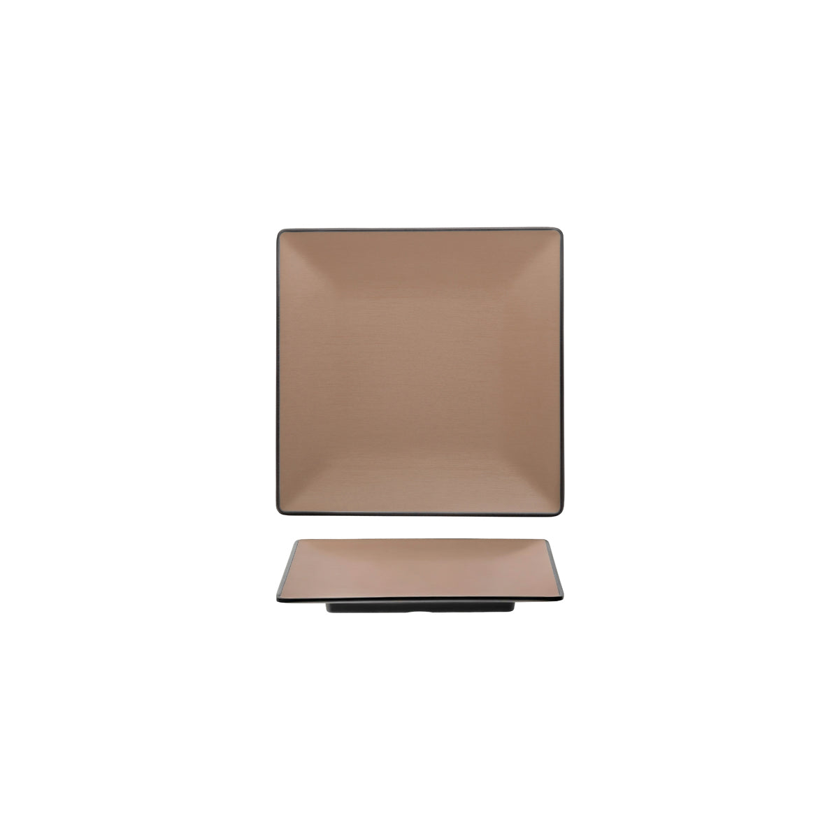 72.828301.BE COU COU Melamine Dual Colour Beige & Black Square Plate 175x175mm Globe Importers Adelaide Hospitality Supplies