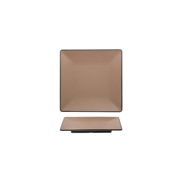 72.828301.BE COU COU Melamine Dual Colour Beige & Black Square Plate 175x175mm Globe Importers Adelaide Hospitality Supplies