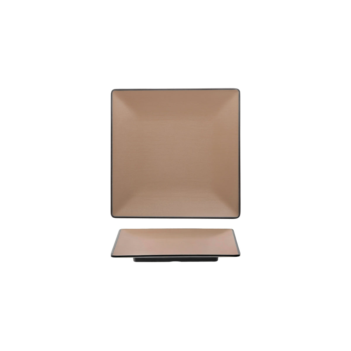 72.828302.BE COU COU Melamine Dual Colour Beige & Black Square Plate 240x240mm Globe Importers Adelaide Hospitality Supplies