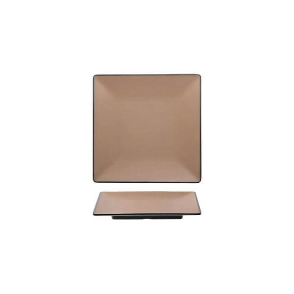 72.828302.BE COU COU Melamine Dual Colour Beige & Black Square Plate 240x240mm Globe Importers Adelaide Hospitality Supplies