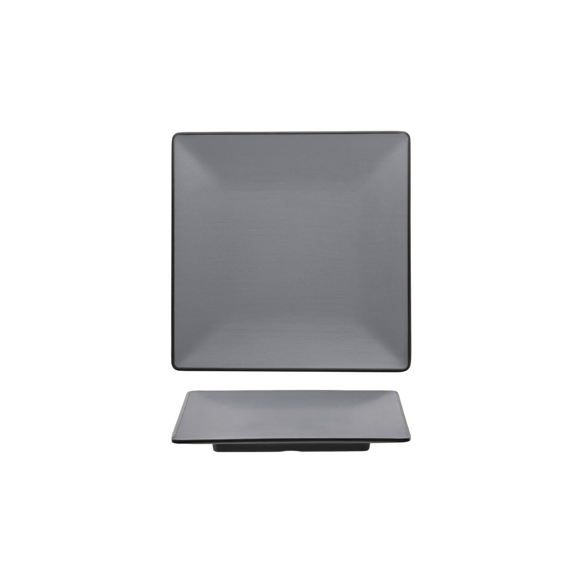 72.828303.G COU COU Melamine Dual Colour Grey & Black Square Plate 220x220mm Globe Importers Adelaide Hospitality Supplies