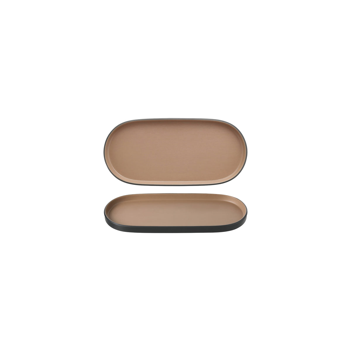 72.828311.BE COU COU Melamine Dual Colour Beige & Black Oblong Platter 235x110mm Globe Importers Adelaide Hospitality Supplies