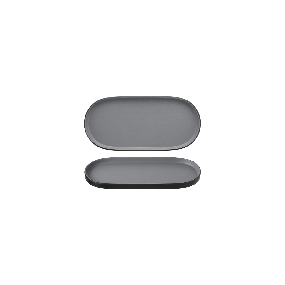 72.828311.G COU COU Melamine Dual Colour Grey & Black Oblong Platter 235x110mm Globe Importers Adelaide Hospitality Supplies