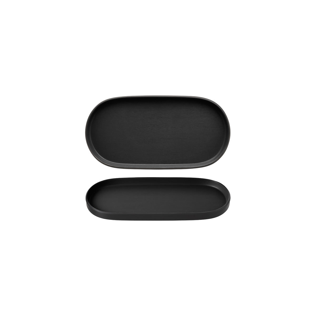 72.828312.BK COU COU Melamine Dual Colour Black & Black Oblong Platter 260x130mm Globe Importers Adelaide Hospitality Supplies