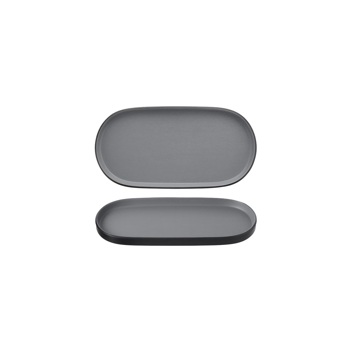 72.828312.G COU COU Melamine Dual Colour Grey & Black Oblong Platter 260x130mm Globe Importers Adelaide Hospitality Supplies