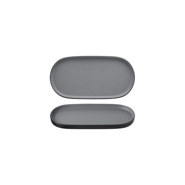 72.828312.G COU COU Melamine Dual Colour Grey & Black Oblong Platter 260x130mm Globe Importers Adelaide Hospitality Supplies