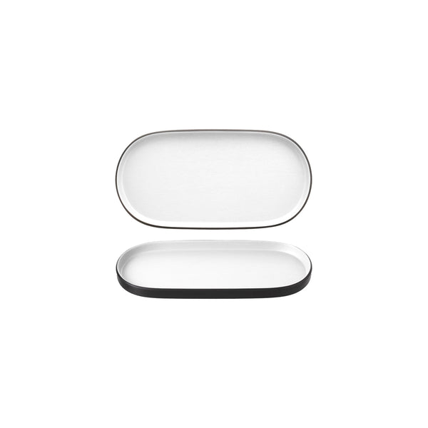72.828312.W COU COU Melamine Dual Colour White & Black Oblong Platter 260x130mm Globe Importers Adelaide Hospitality Supplies