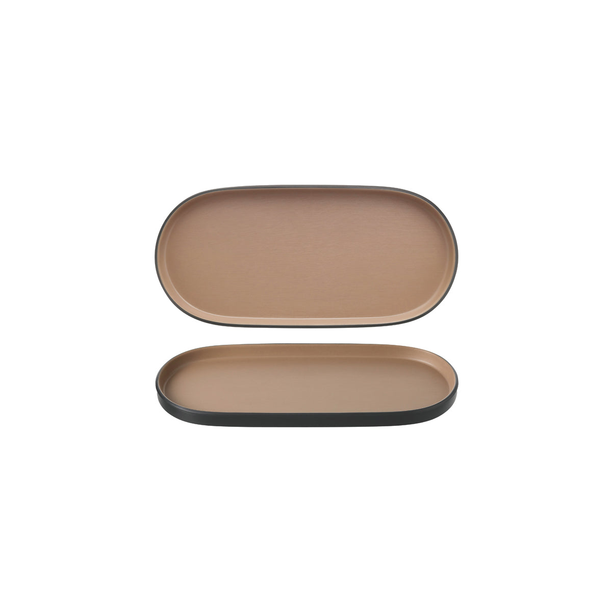 72.828313.BE COU COU Melamine Dual Colour Beige & Black Oblong Platter 290x130mm Globe Importers Adelaide Hospitality Supplies