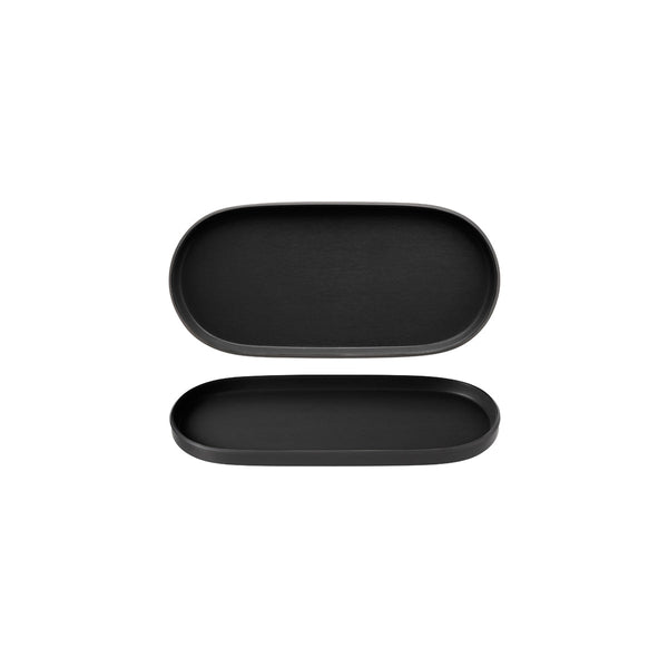 72.828313.BK COU COU Melamine Dual Colour Black & Black Oblong Platter 290x130mm Globe Importers Adelaide Hospitality Supplies