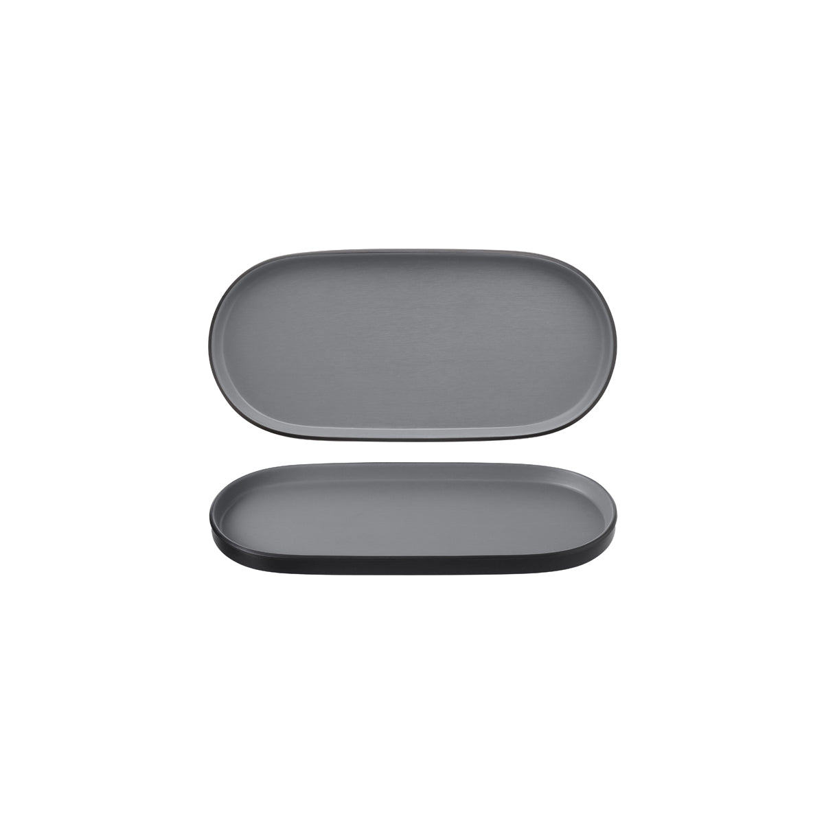 72.828313.G COU COU Melamine Dual Colour Grey & Black Oblong Platter 290x130mm Globe Importers Adelaide Hospitality Supplies