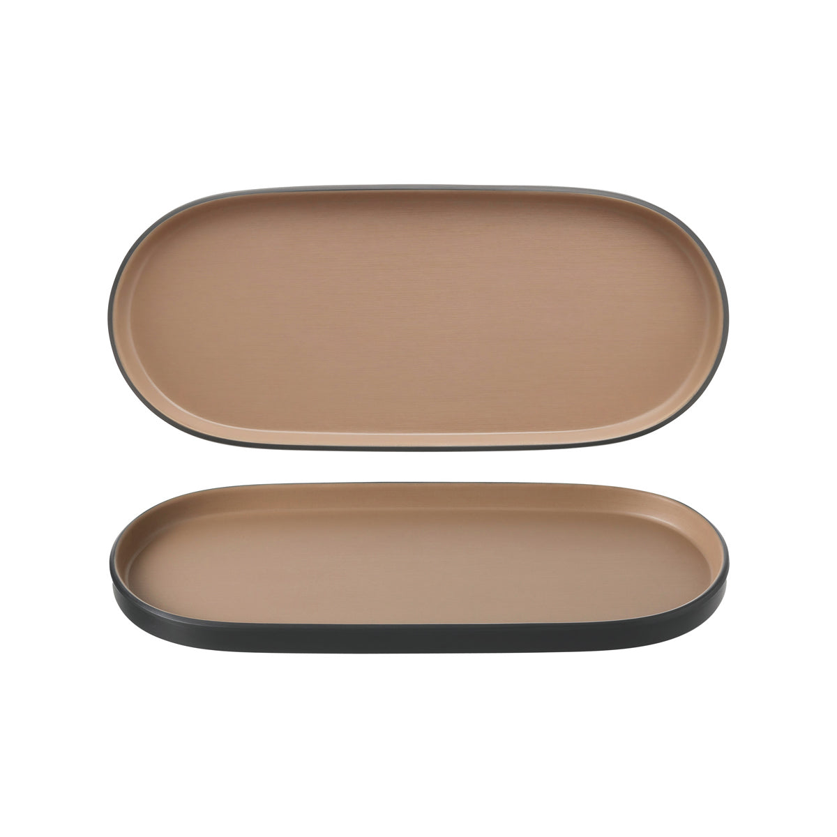 72.828314.BE COU COU Melamine Dual Colour Beige & Black Oblong Platter 460x150mm Globe Importers Adelaide Hospitality Supplies