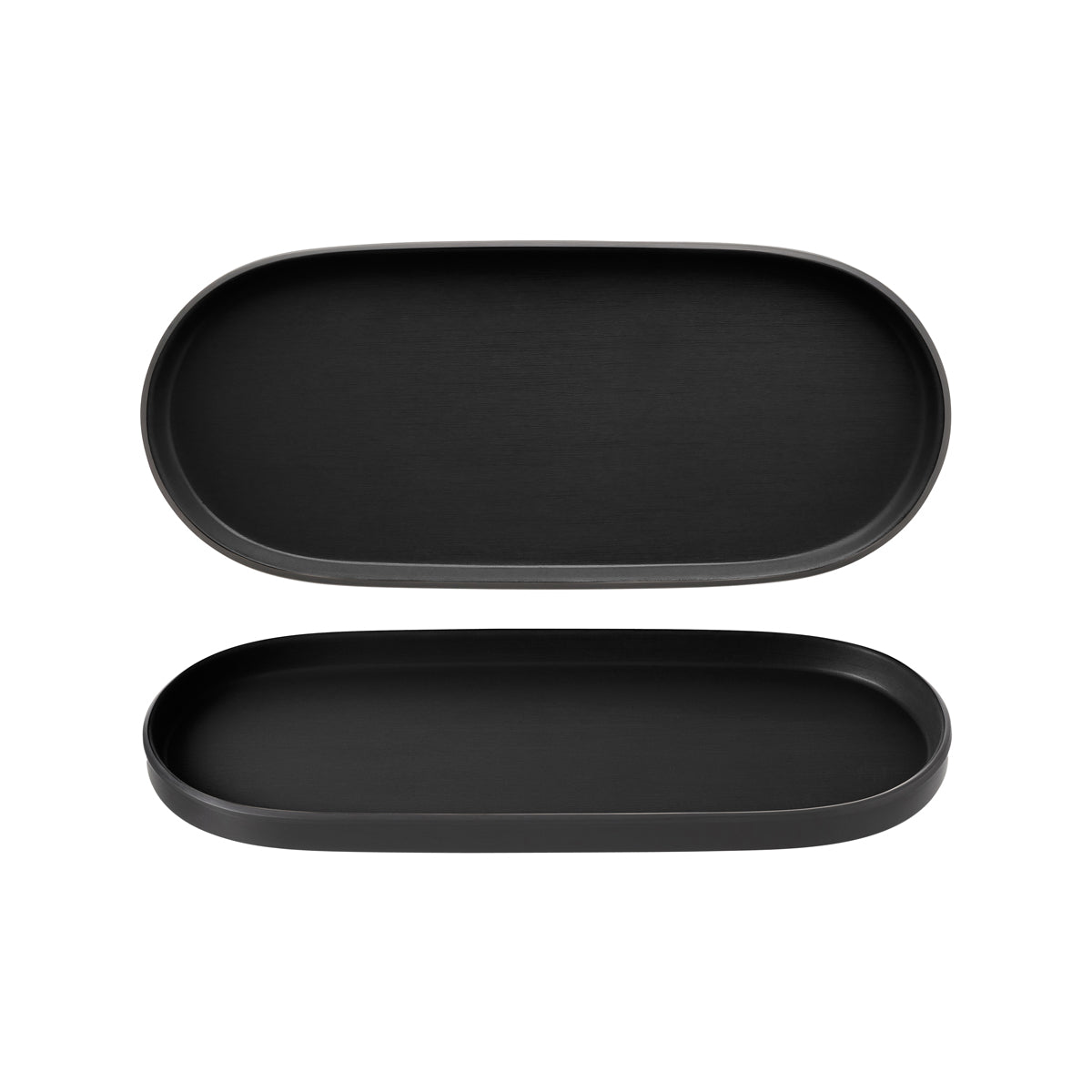 72.828314.BK COU COU Melamine Dual Colour Black & Black Oblong Platter 460x150mm Globe Importers Adelaide Hospitality Supplies