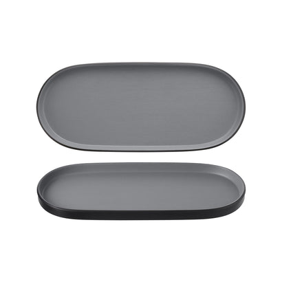 COU COU Melamine Dual Colour Grey & Black Oblong Platter 460x150mm