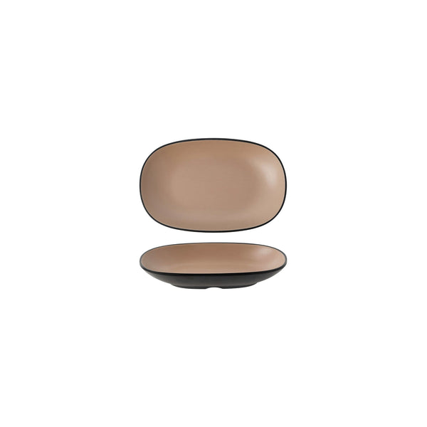 72.828322.BE COU COU Melamine Dual Colour Beige & Black Oblong Plate 180x110mm Globe Importers Adelaide Hospitality Supplies