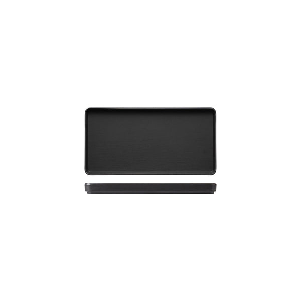 72.828331.BK COU COU Melamine Dual Colour Black & Black Rectangular Platter 250x120mm Globe Importers Adelaide Hospitality Supplies