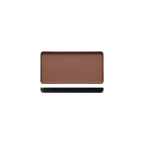 72.828331.BN COU COU Melamine Dual Colour Brown & Black Rectangular Platter 250x120mm Globe Importers Adelaide Hospitality Supplies