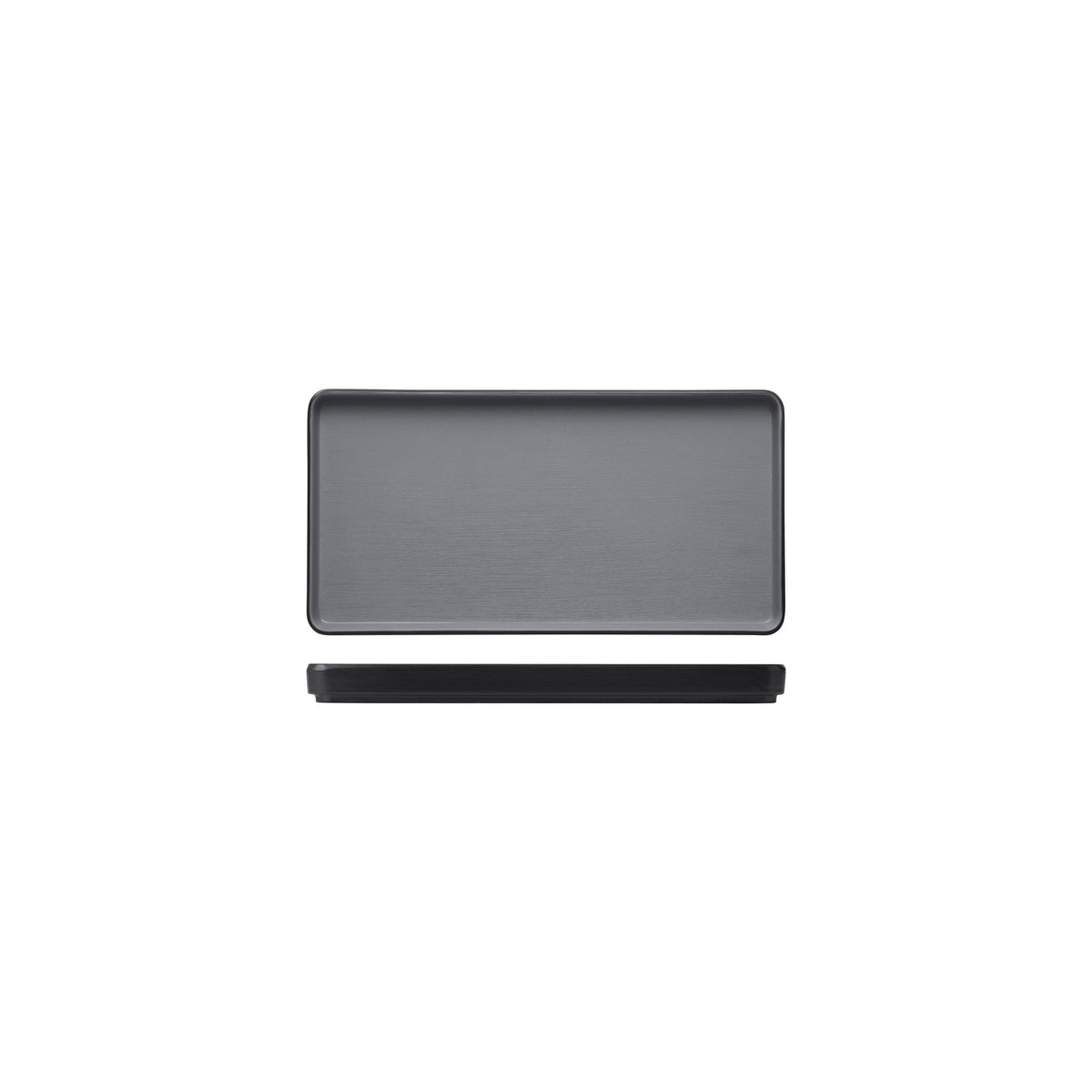 72.828331.G COU COU Melamine Dual Colour Grey & Black Rectangular Platter 250x120mm Globe Importers Adelaide Hospitality Supplies