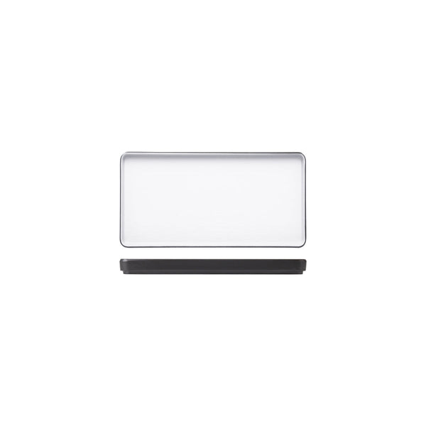 72.828331.W COU COU Melamine Dual Colour White & Black Rectangular Platter 250x120mm Globe Importers Adelaide Hospitality Supplies