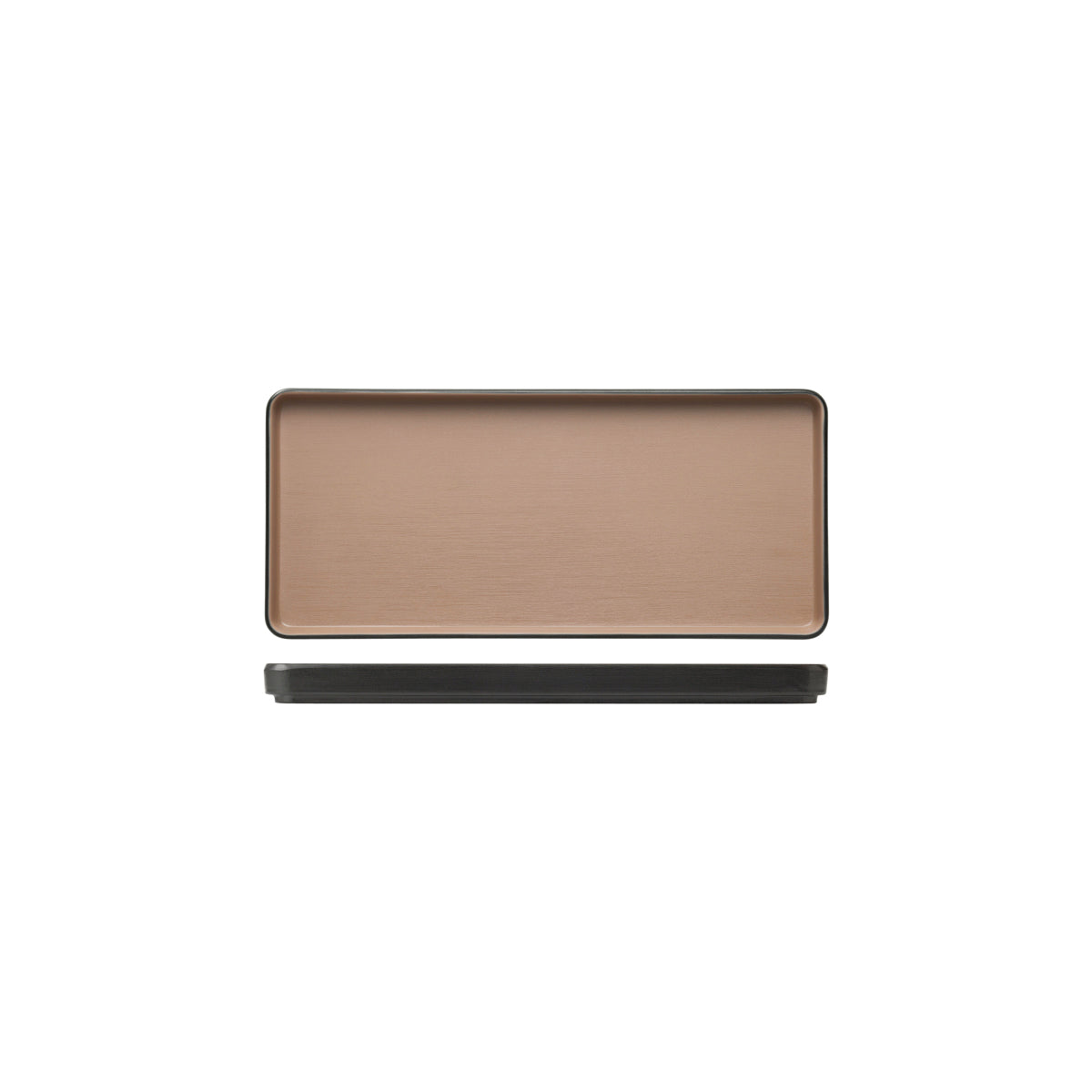 72.828332.BE COU COU Melamine Dual Colour Beige & Black Rectangular Platter 290x130mm Globe Importers Adelaide Hospitality Supplies