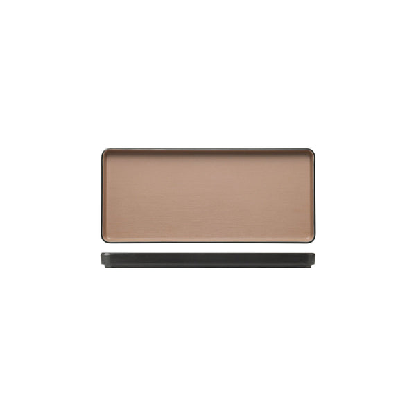 72.828332.BE COU COU Melamine Dual Colour Beige & Black Rectangular Platter 290x130mm Globe Importers Adelaide Hospitality Supplies