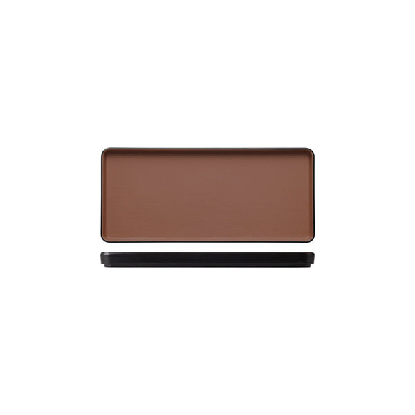72.828332.BN COU COU Melamine Dual Colour Brown & Black Rectangular Platter 290x130mm Globe Importers Adelaide Hospitality Supplies