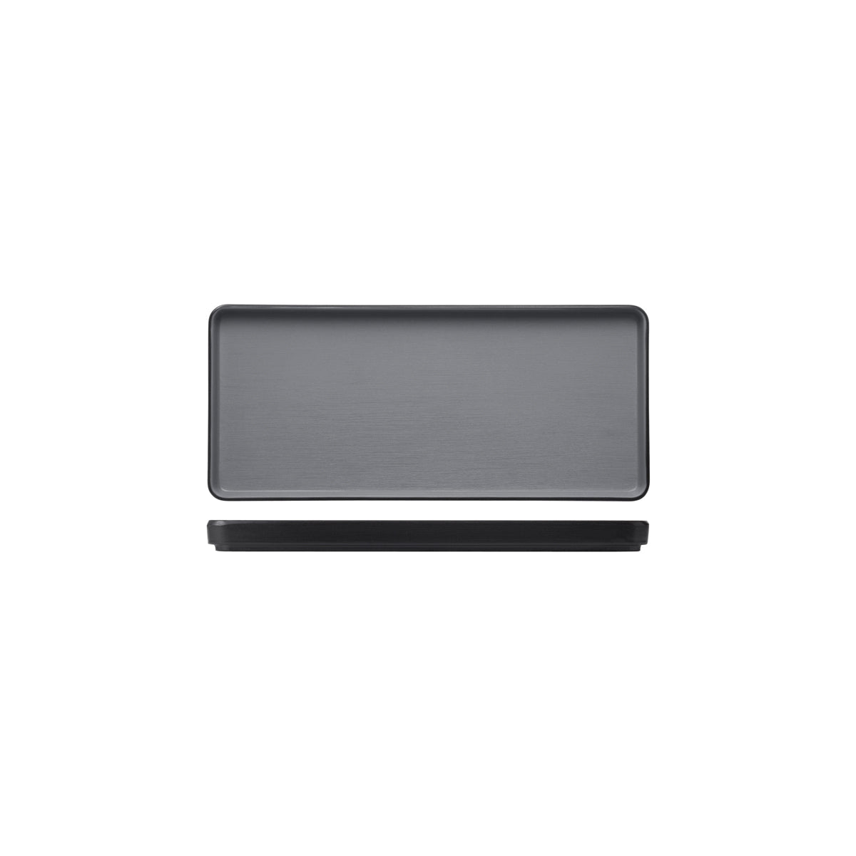 72.828332.G COU COU Melamine Dual Colour Grey & Black Rectangular Platter 290x130mm Globe Importers Adelaide Hospitality Supplies