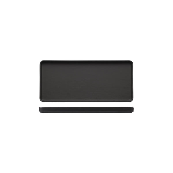 72.828333.BK COU COU Melamine Dual Colour Black & Black Rectangular Platter 325x150mm Globe Importers Adelaide Hospitality Supplies