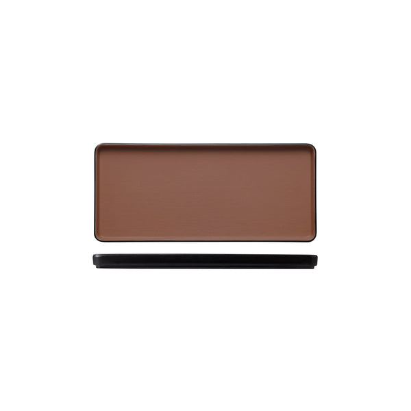 72.828333.BN COU COU Melamine Dual Colour Brown & Black Rectangular Platter 325x150mm Globe Importers Adelaide Hospitality Supplies