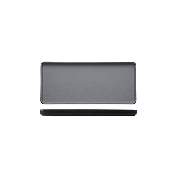 72.828333.G COU COU Melamine Dual Colour Grey & Black Rectangular Platter 325x150mm Globe Importers Adelaide Hospitality Supplies
