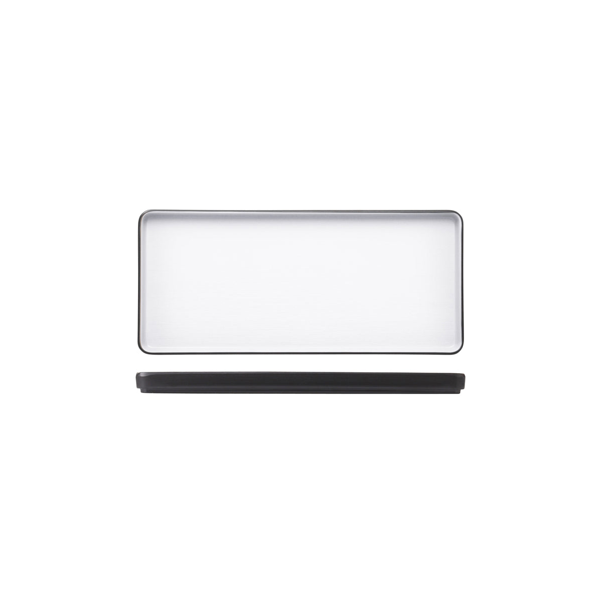 72.828333.W COU COU Melamine Dual Colour White & Black Rectangular Platter 325x150mm Globe Importers Adelaide Hospitality Supplies