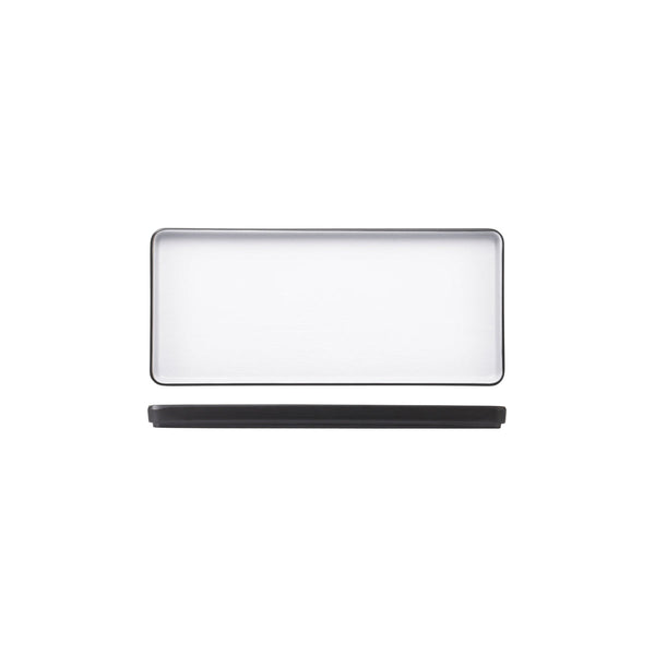 72.828333.W COU COU Melamine Dual Colour White & Black Rectangular Platter 325x150mm Globe Importers Adelaide Hospitality Supplies