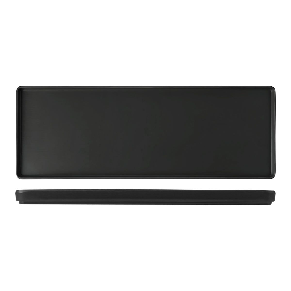 72.828334.BK COU COU Melamine Dual Colour Black & Black Rectangular Platter 500x180mm Globe Importers Adelaide Hospitality Supplies