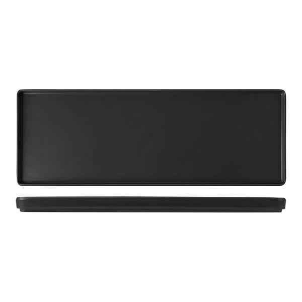 72.828334.BK COU COU Melamine Dual Colour Black & Black Rectangular Platter 500x180mm Globe Importers Adelaide Hospitality Supplies