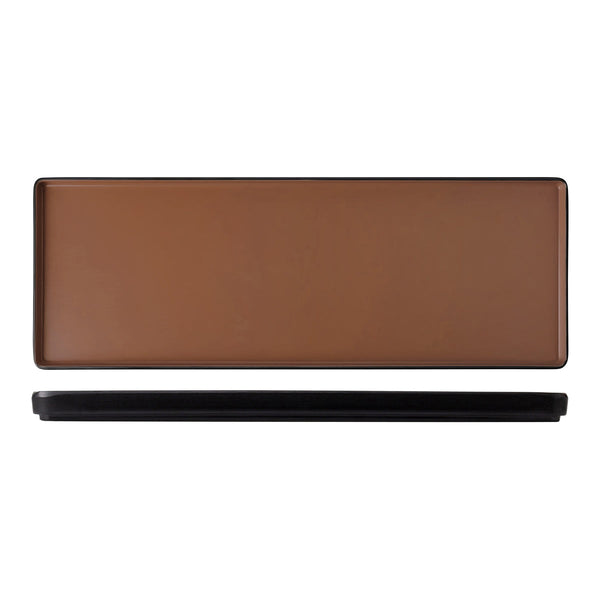 72.828334.BN COU COU Melamine Dual Colour Brown & Black Rectangular Platter 500x180mm Globe Importers Adelaide Hospitality Supplies