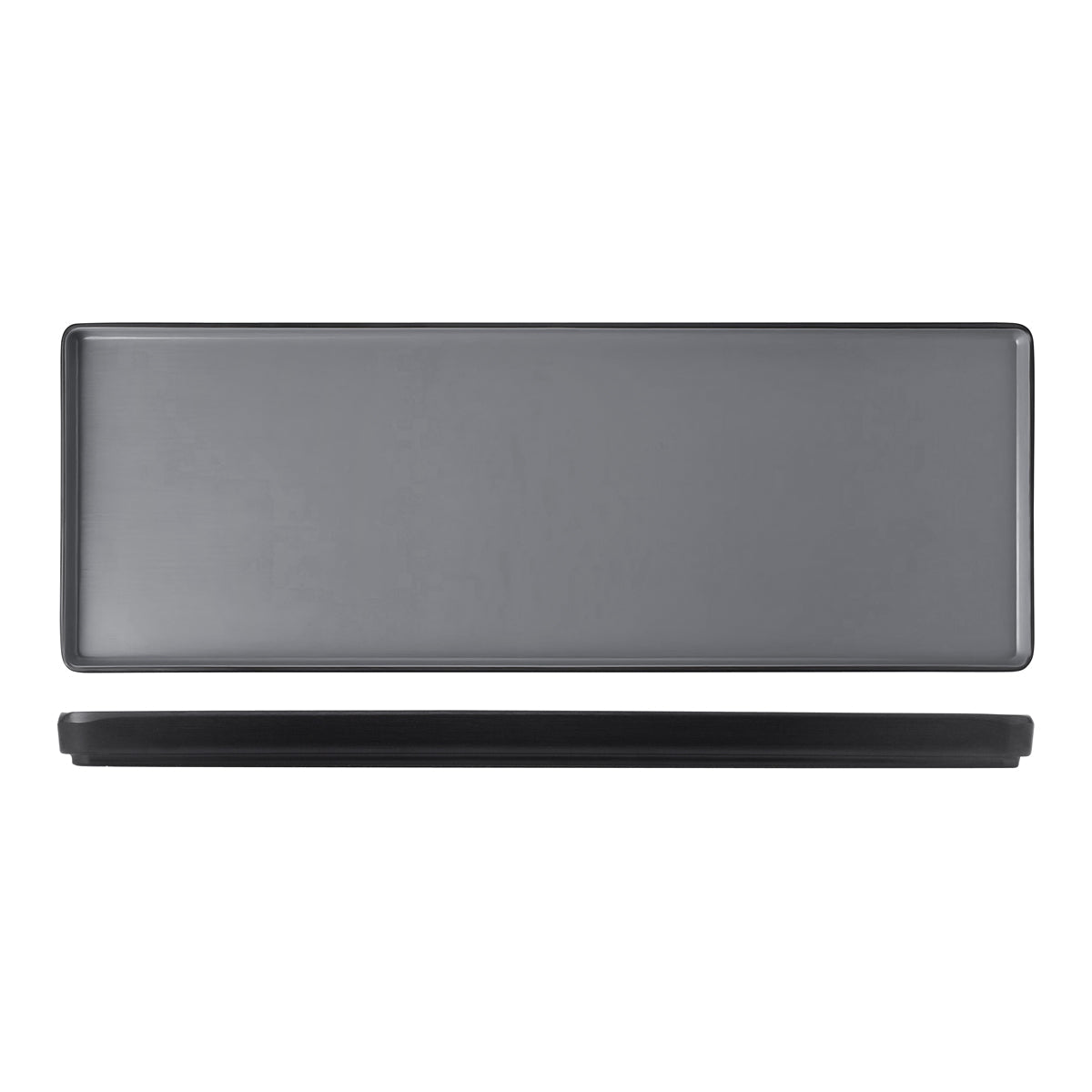 72.828334.G COU COU Melamine Dual Colour Grey & Black Rectangular Platter 500x180mm Globe Importers Adelaide Hospitality Supplies