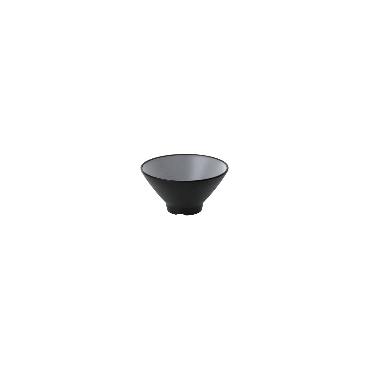 72.828401.G COU COU Melamine Dual Colour Grey & Black V-Shape Bowl 130mm/400ml Globe Importers Adelaide Hospitality Supplies