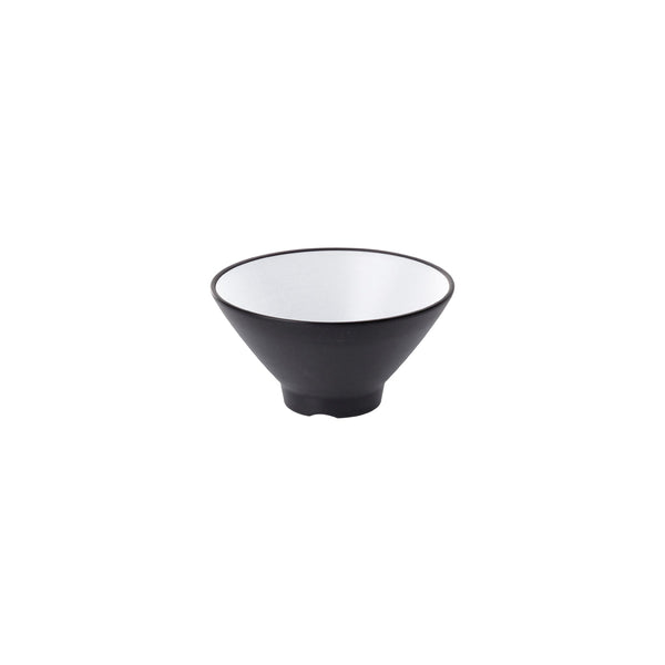 72.828404.W COU COU Melamine Dual Colour White & Black V-Shape Bowl 205mm/1.38lt Globe Importers Adelaide Hospitality Supplies