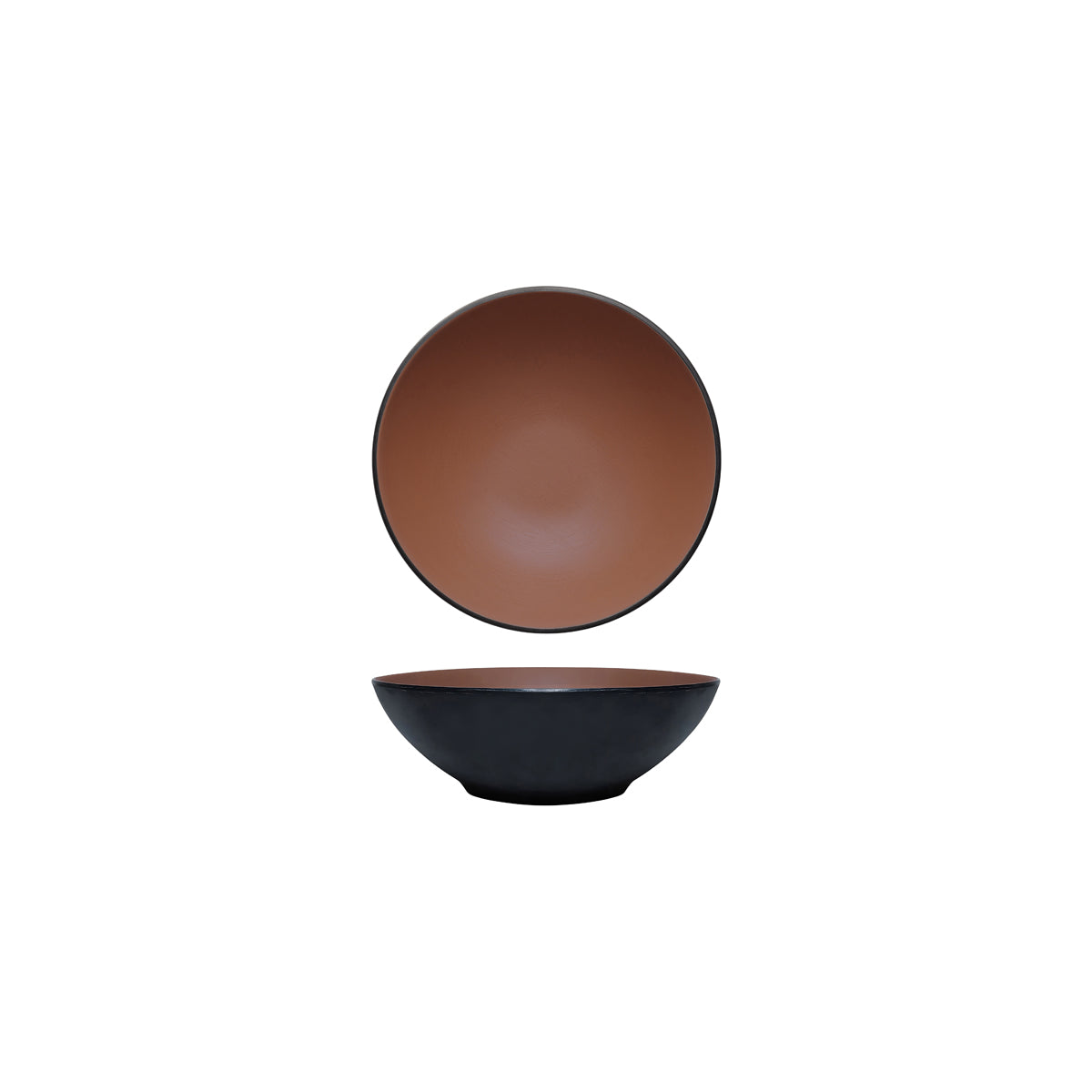 72.828421.BN COU COU Melamine Dual Colour Brown & Black Round Bowl 160mm/560ml Globe Importers Adelaide Hospitality Supplies